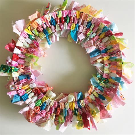 how to make fabric leaves wreath on metal frame|fabric scrap wreath diy.